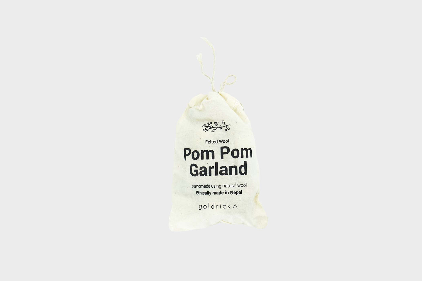 
                  
                    Rainbow colored Pom Pom garland by Goldrick in a mesh bag
                  
                