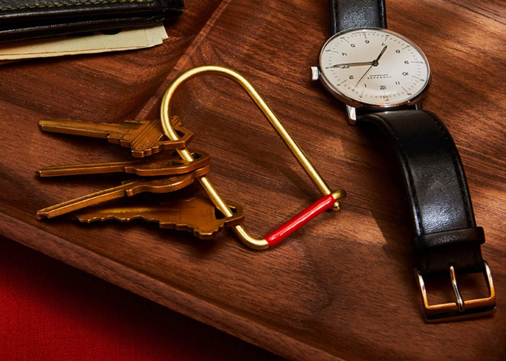 
                  
                    Wilson Keyring in red enamel with keys attached
                  
                