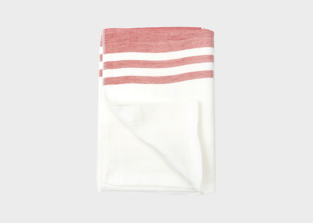 Senshu Medium Hand Towel - Red End Stripes