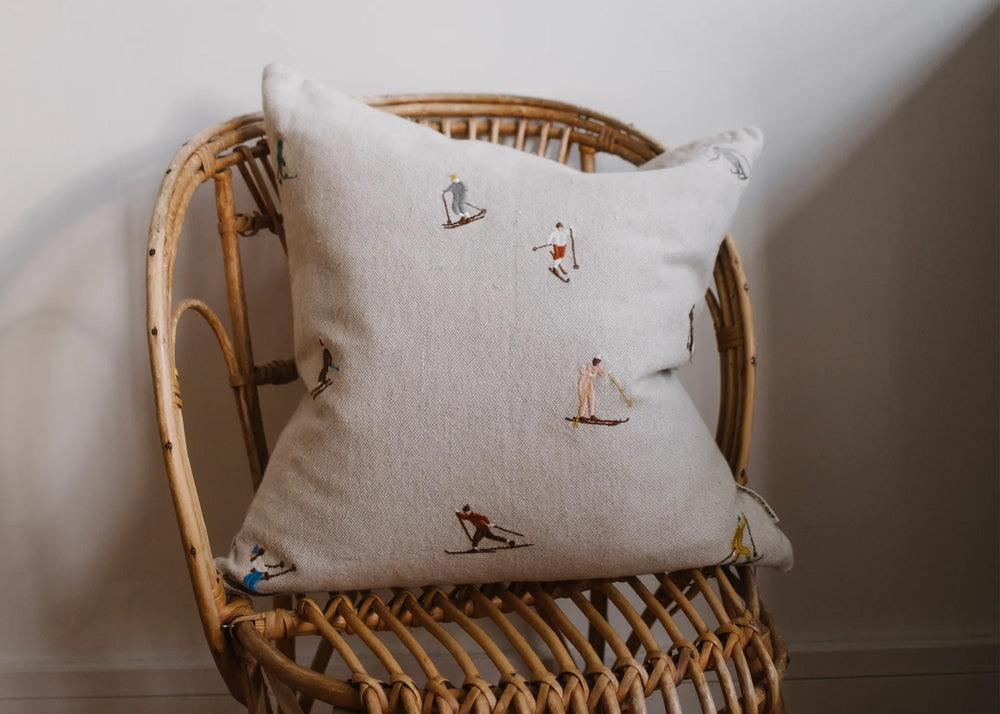 Skier Cushion Cover Fine Little Days