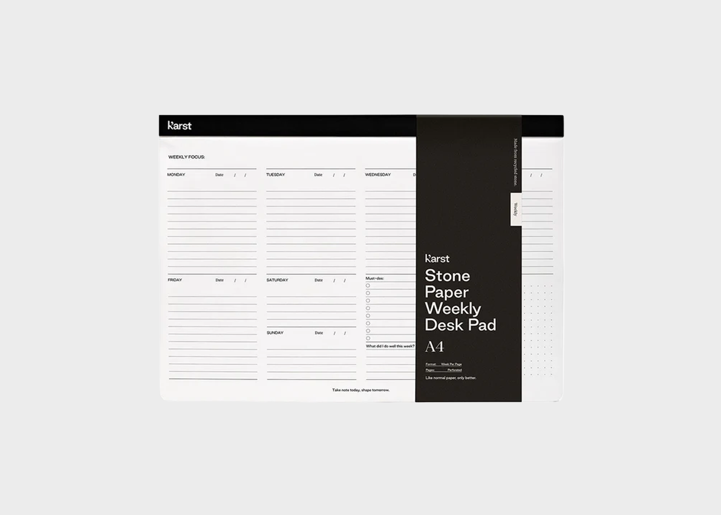 Karst Stone Paper Weekly Desk Pad on a white background