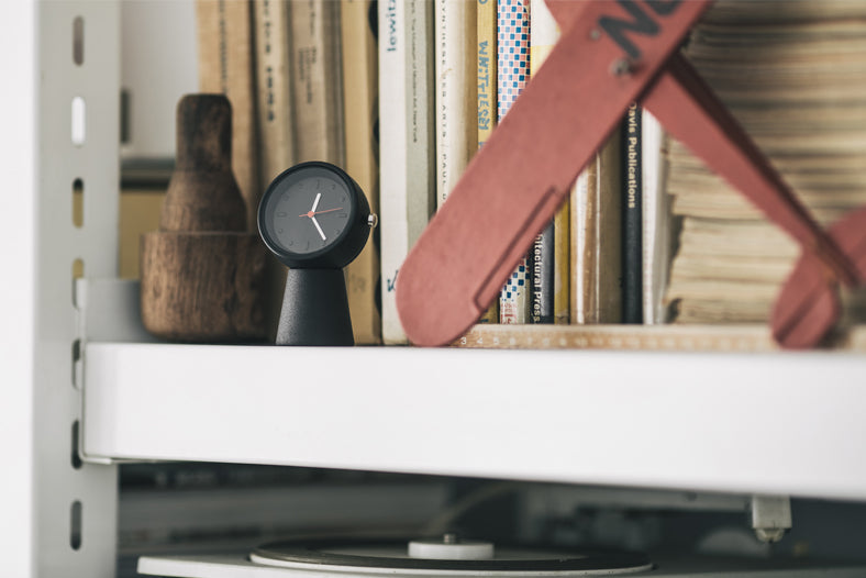 Table Clock by No.30 – Sculptural Japanese Zinc Alloy Desk Clock