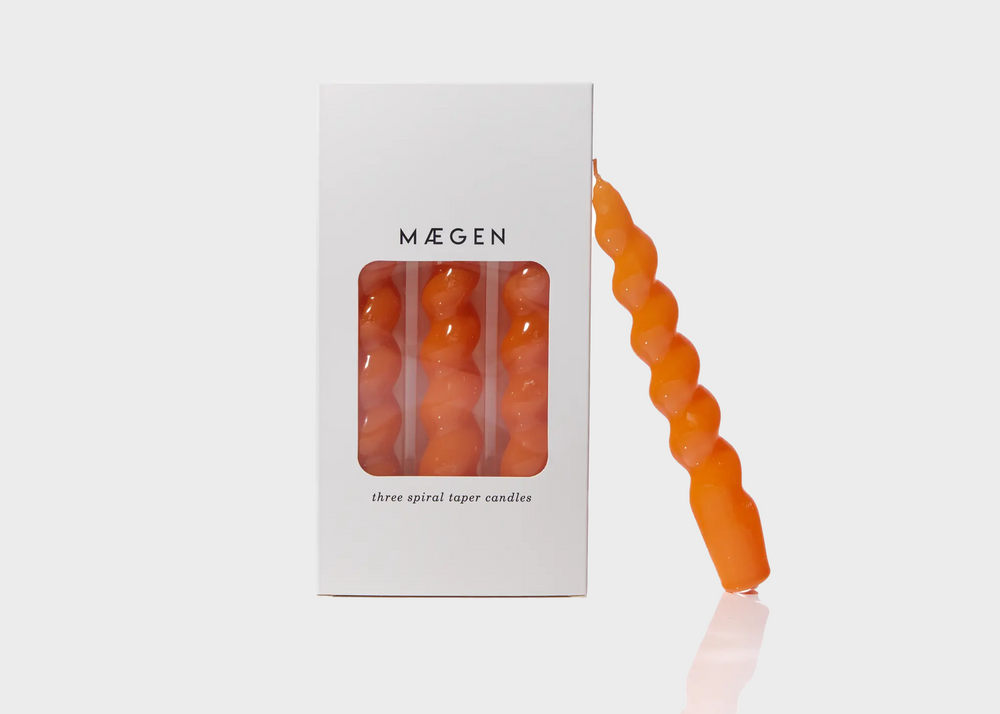 Twist Taper Candles - 3 Pack - Tangerine