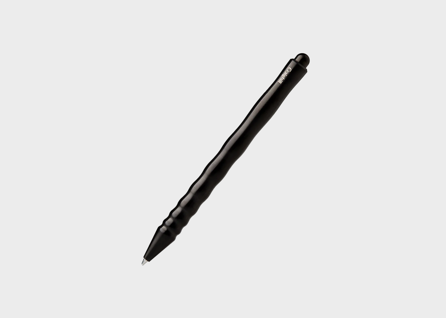 Black metal rod with a pointed end on a white background