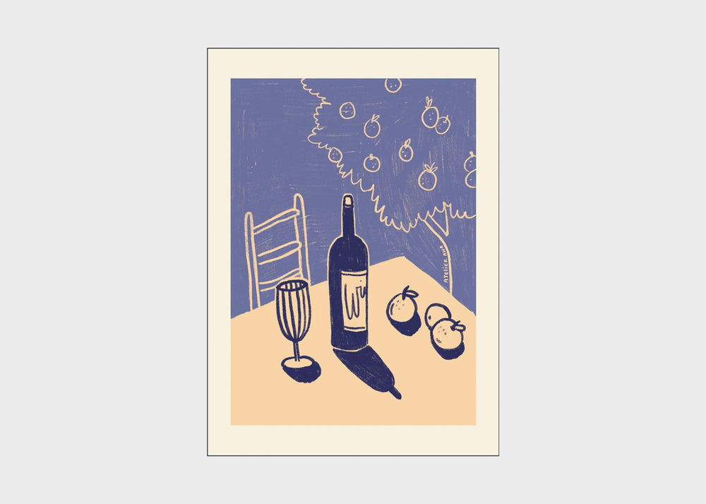 wine and oranges poster and frame