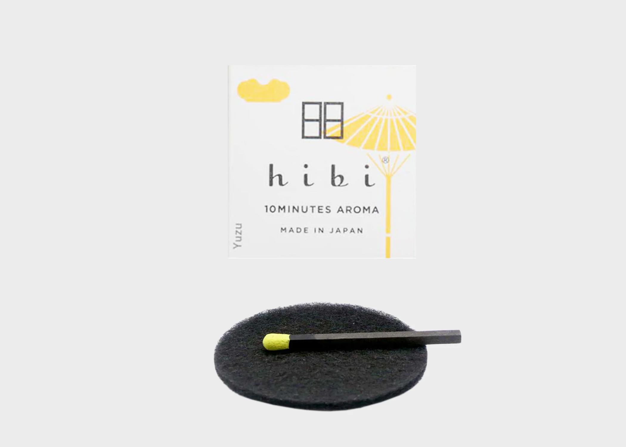 hibi 10 Minutes Aroma Incense Matches Yuzu Box of 30