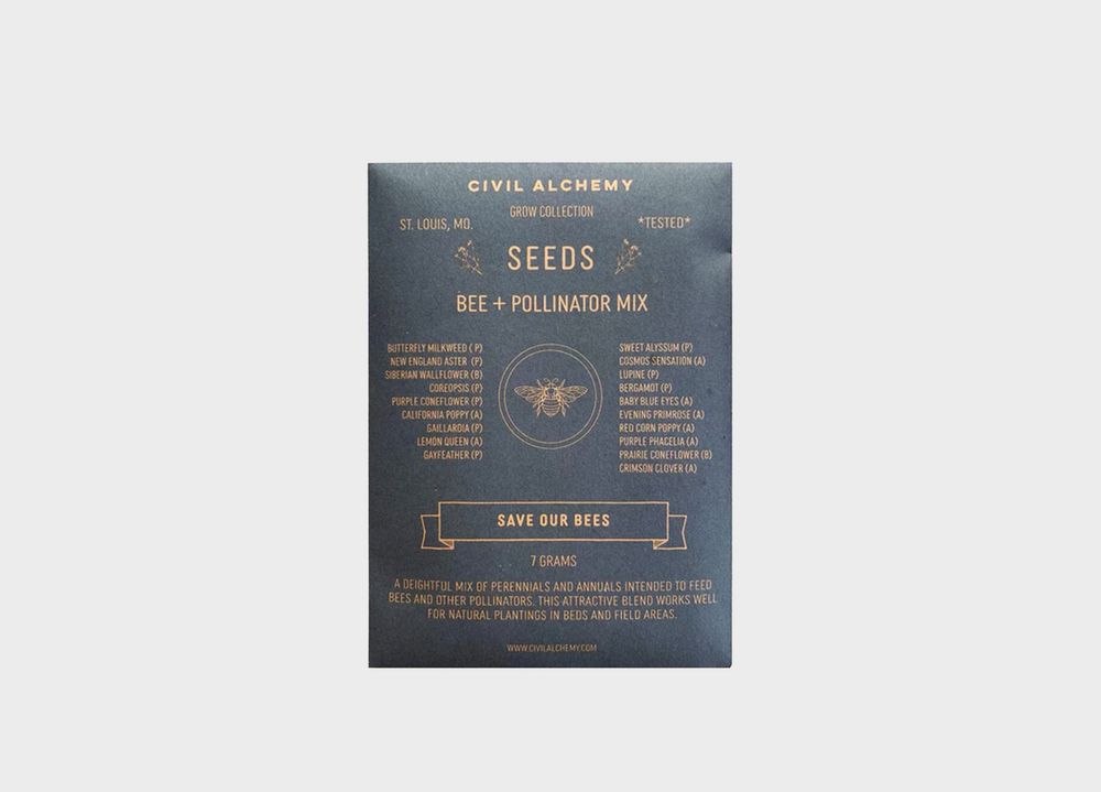 A Bee and pollinator seed mix by Civil Alchemy