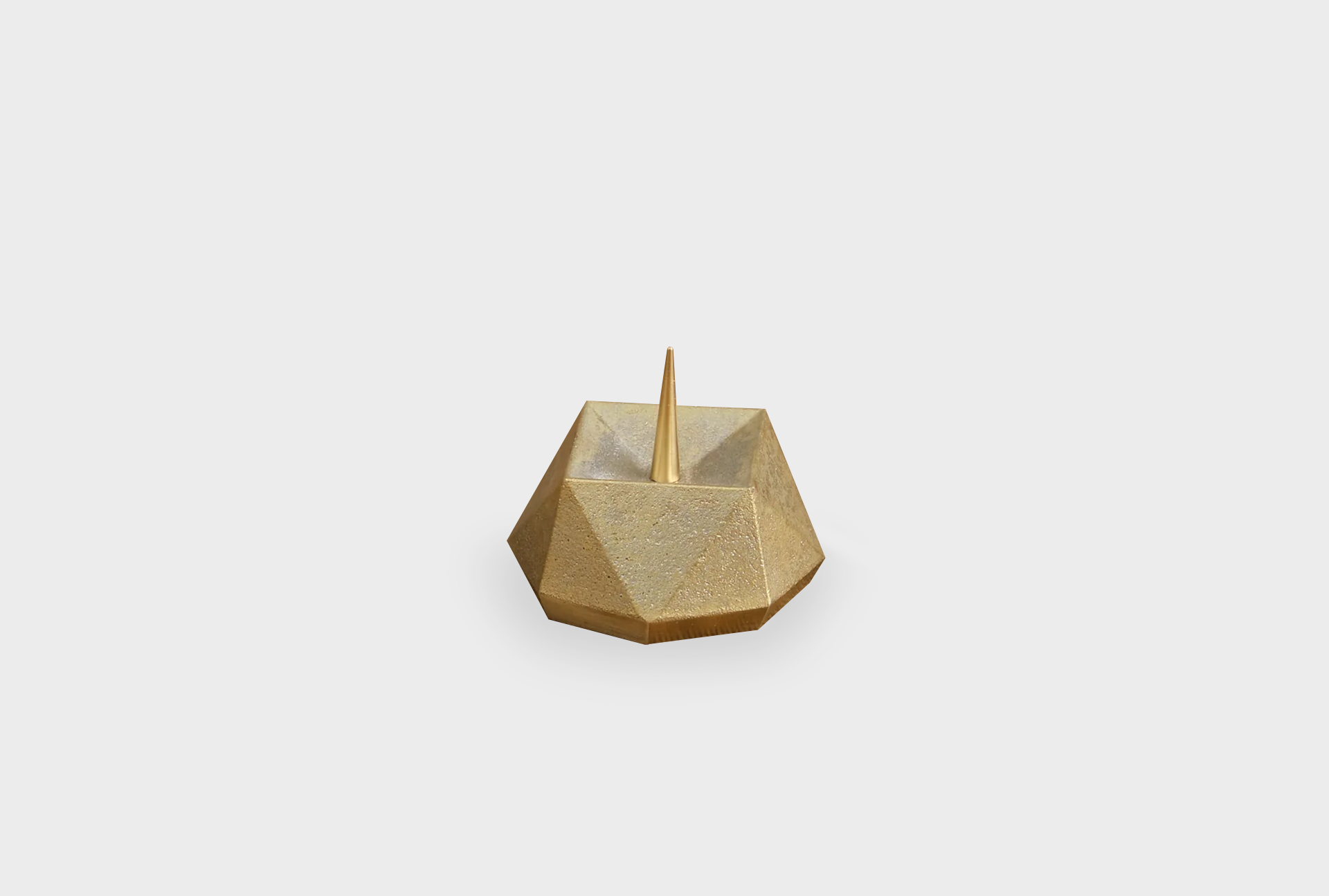 Square Brass Candle Holder - Thumbnail 4