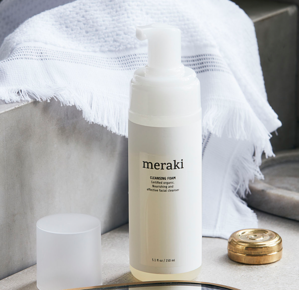 Cleansing Foam by Meraki on counter surface