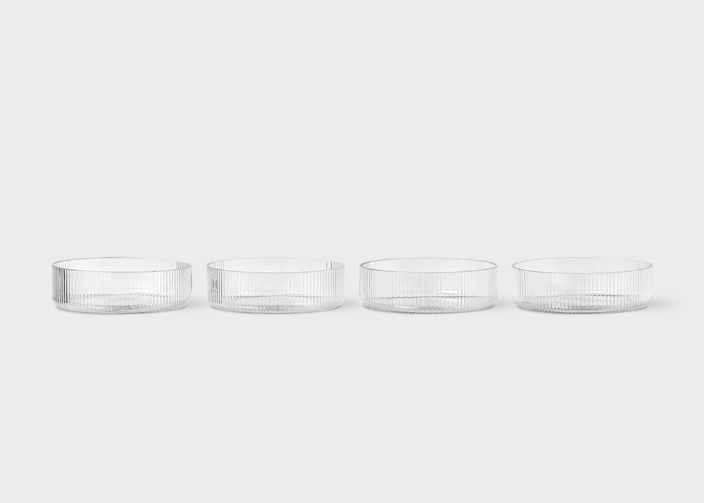 Clear ripple bowls by Ferm Living