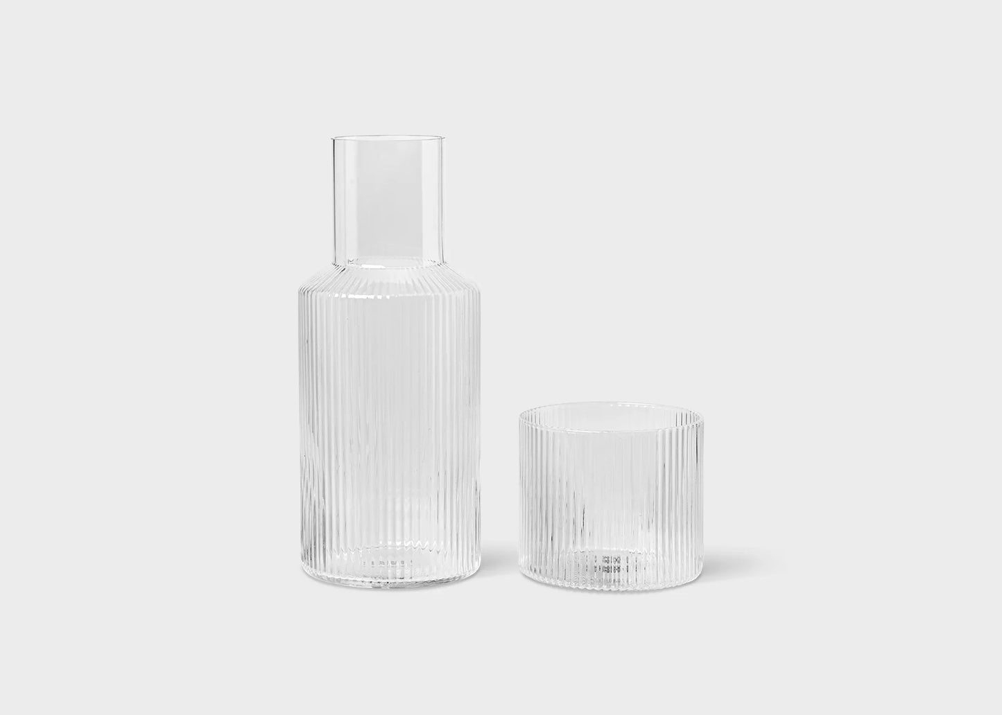 The small clear glass ripple carafe by Ferm Living 