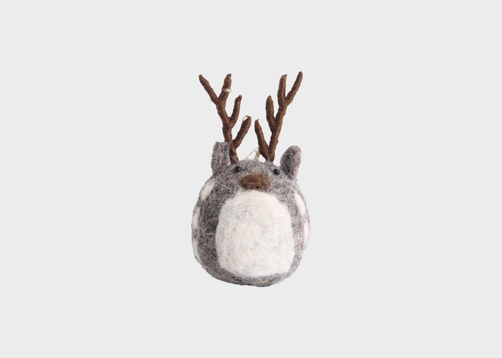 Felt Grey Deer Ornament by En Gry & Sif