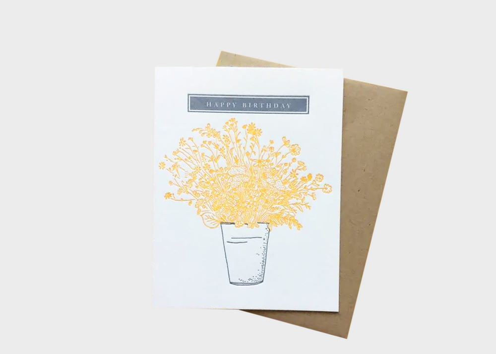 Card - Happy Birthday Flower Bucket