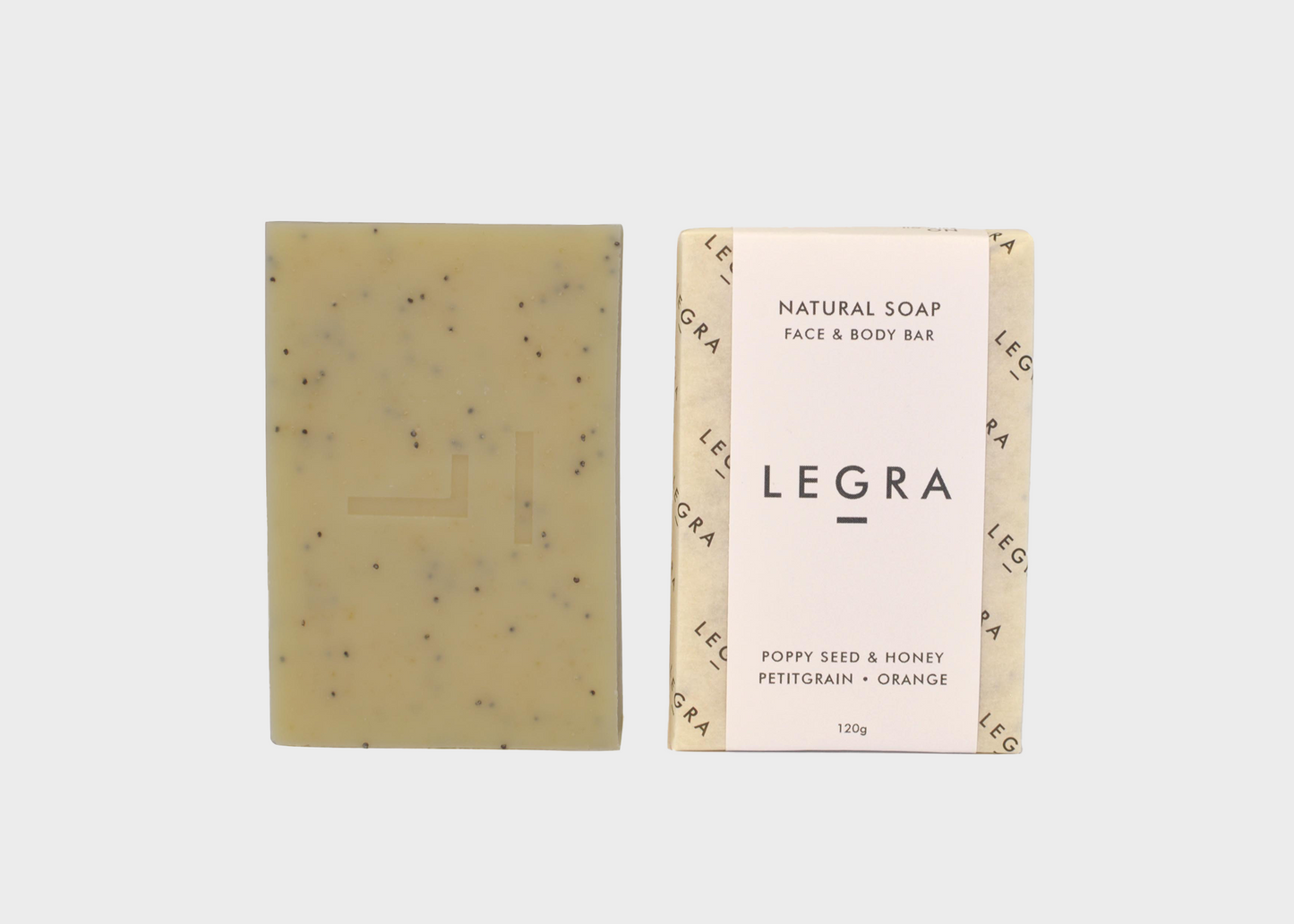 
                  
                    Legra Soap - Honey & Poppyseed with Petitgrain, Orange & Patchouli
                  
                