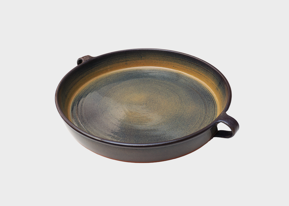 Charcoal Handled Serving Tray by Newyork Stoneware