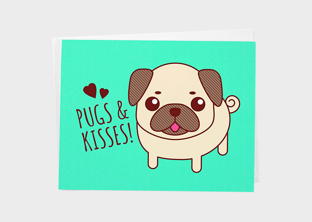 Card - Pugs and Kisses!