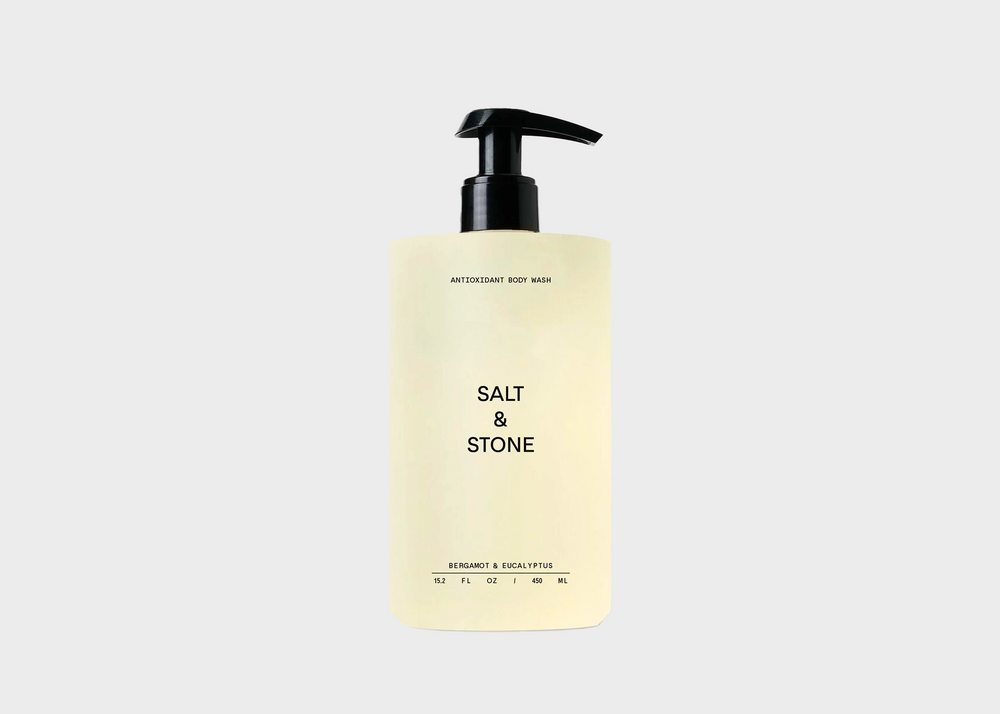 Salt & Stone Body Wash bergamot and eucalyptus bottle
