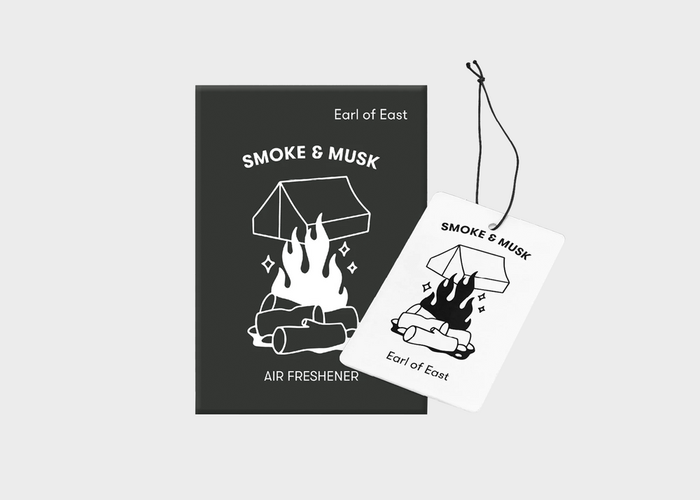 Smoke and Musk air freshener by Earl of East as sold by Woodland Mod