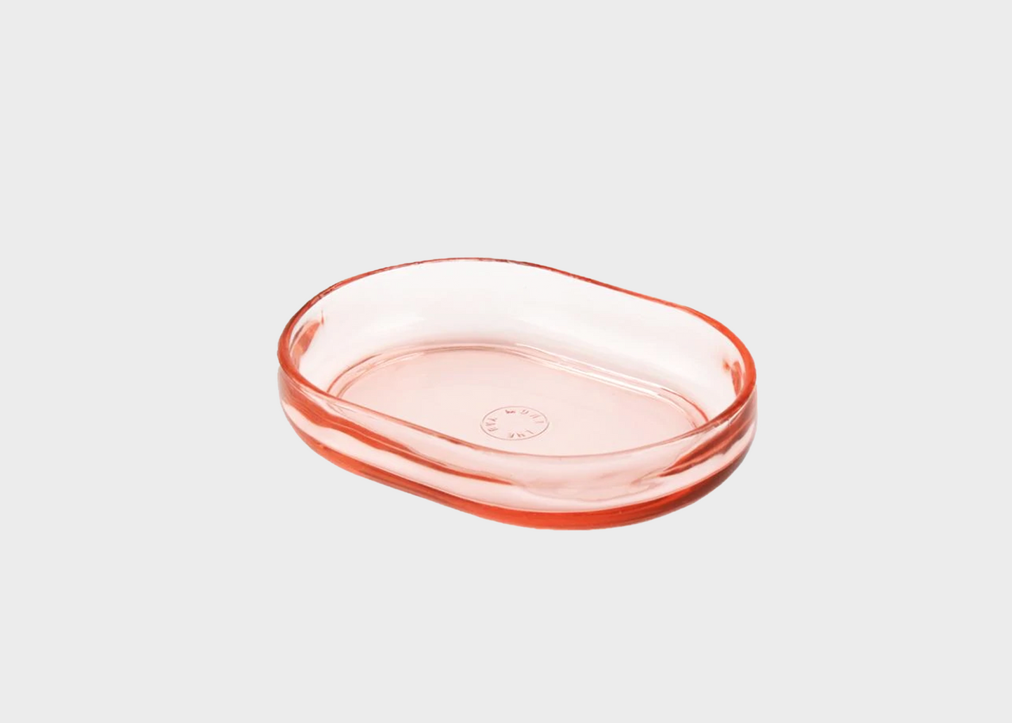Light rose pink glass dish
