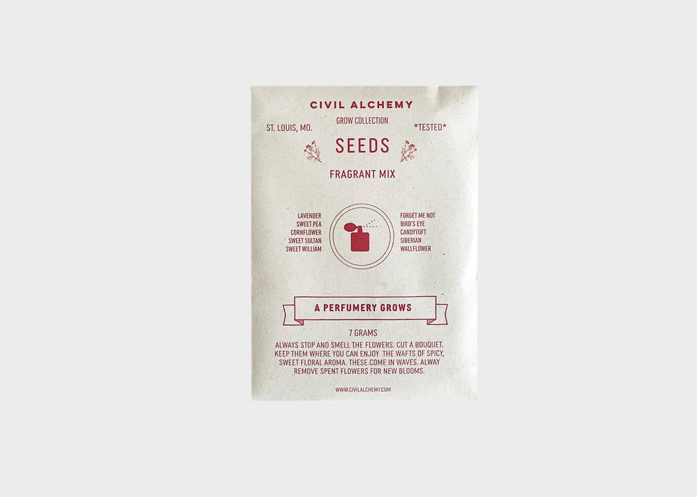 A seed packet by Civil Alchemy for Fragrant Mix