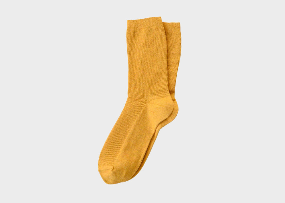 Everyday Cotton Socks in mustard Goldenrod color by Hooray Sock Co.