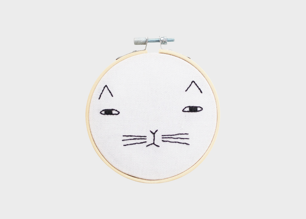 Hoop Embroidery Kit - Mog the Cat