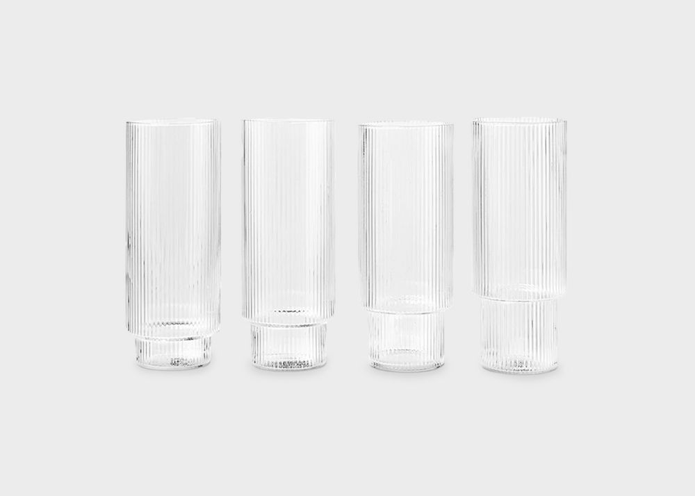 Ripple Long Glasses Clear by Ferm Living