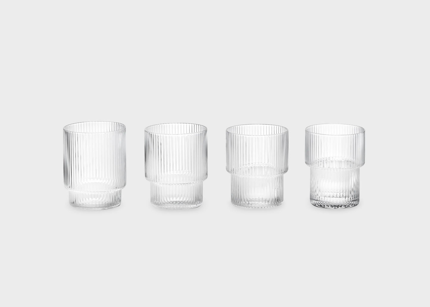 Small clear ripple glasses by Ferm Living