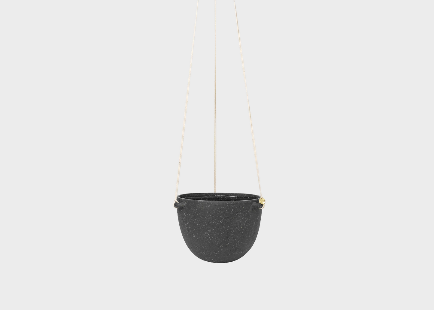 Hanging Speckle Pot Large grey with white ropes by Ferm Living