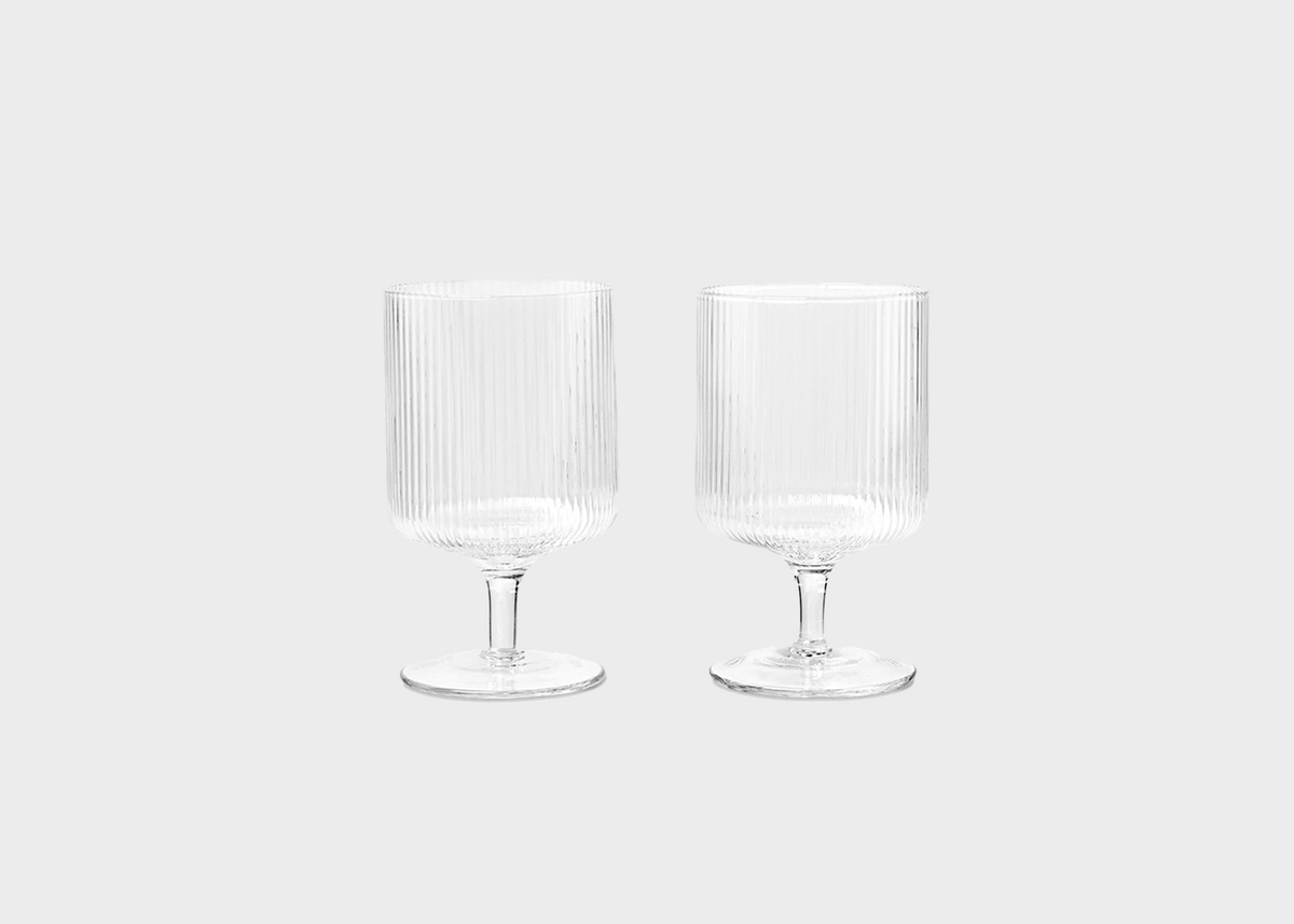 Ripple Wine Glass, Set of Two, Clear