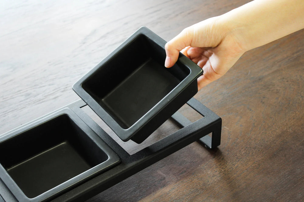 
                  
                    Pet Food Dish in Black by Yamazaki with Hand removing bowl
                  
                